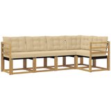 vidaXL Zunanja garnitura za sedenje z blazino 5 pcs Bela in bež, (5000280238) | Shoptok.si