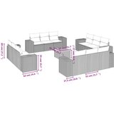  13-dijelni set vrtnih sofa s jastucima poliratan crni | shoptok.hr