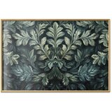  Plakat - Victorian Leaves in Dark Greens 60x40 Zlatni okvir | shoptok.hr
