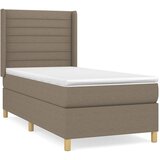  Krevet s oprugama i madracem smeđesivi 90x200 cm od tkanine | shoptok.hr