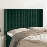 Uzglavlje s ušima tamnozeleno 147x16x118/128 cm baršunasto | shoptok.hr