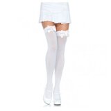 Leg Avenue Samostoječe nogavice Pentlja bele | shoptok.hr