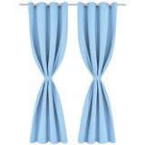 Zavjesa za Zamračivanje s Metalnim Prstenovima 2 kom 135x175 cm Tirkizna | shoptok.hr
