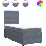 Box spring krevet s madracem tamnosivi 90x190 cm baršunasti | shoptok.hr