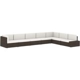 Poli modularni trosjed od poliratana crni | shoptok.hr