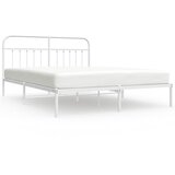 vidaXL Kovinski posteljni okvir z vzglavjem bel 180x200 cm, (20788352) Cene