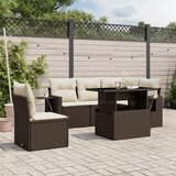 vidaXL 6-dijelni set vrtnih sofa od poliratana s jastucima smeđi | shoptok.hr