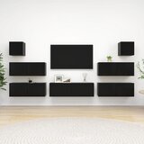 The Living Store Komplet TV omaric 7-delni črna inženirski les - Komplet TV Omaric, (21374237) Cene