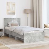  Krevetna konstrukcija s uzglavljem Betonski sivi 80 x 200 cm | shoptok.hr