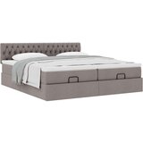  Otomanski okvir kreveta s madracima smeđesivi 200x200cm tkanine | shoptok.hr