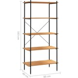 vidaXL police s 5 razina crne i boja hrasta 80 x 40 x 163 cm | shoptok.hr