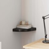  Plutajuća kutna polica visoki sjaj crna 25 x 25 x 3,8 cm MDF | shoptok.hr