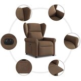  Električni naslanjač rjavo blago, (22123286) | Shoptok.si