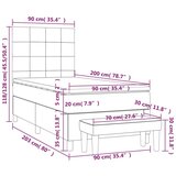  Box spring postelja z vzmetnico temno siva 90x200 cm blago, (20790160) | Shoptok.si