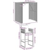  3-dijelni vrtni barski set s jastucima sivi poliratana bagrem | shoptok.hr