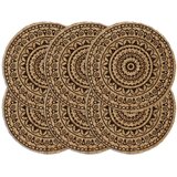 vidaXL Pogrinjki 6 kosov temno rjavi 38 cm okrogli iz jute Cene