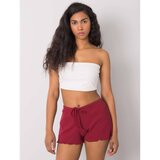 Fashion Hunters RUE PARIS Burgundy ribbed shorts | shoptok.hr