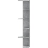  Kutna zidna polica siva boja betona 36,5 x 36,5 x 140 cm drvena | shoptok.hr
