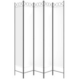 Sobna pregrada s 5 panela bijela 200x220 cm od tkanine | shoptok.hr
