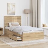  Krevetna konstrukcija s ladicama Sonoma hrast 100 x 200 cm | shoptok.hr