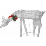  Obitelj božićnih sobova 270 x 7 x 90 cm srebrna bijela mrežasta | shoptok.hr