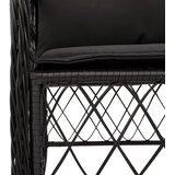  3-dijelni bistro set s jastucima crni od poliratana Crna Dužina stola 80 cm | Shoptok.si