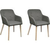  Blagovaonske stolice tkanina i hrastovina 2 kom svjetlo sive | shoptok.hr