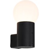 QAZQA Zunanja stenska svetilka črna z opalnim steklom IP44 - Huma | Shoptok.si