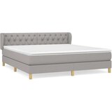  Box spring postelja z vzmetnico svetlo siva 160x200 cm žamet, (20791180) | Shoptok.si