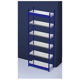 hofe stabilni sestavljivi regal, enostranski, višina regala 2500 mm, modra/pocinkano, širina police 1025 mm, osnovni regal, širina x globina 1025 x 40 | Shoptok.si