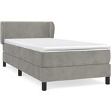 Box spring krevet s madracem svjetlosivi 100x200 cm baršunasti | shoptok.hr