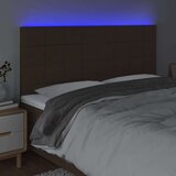  LED posteljno vzglavje temno rjavo 180x5x118/128 cm blago, (20954325) | Shoptok.si