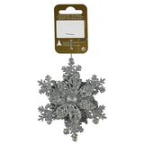 ukrasi za božićno drvce cvijet na snježnoj pahulji (srebrna, plastika)  ukrasi za božićno drvce cvijet na snježnoj pahulji (srebrna, plastika) Slike