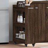 Furnova Omarica s kolesi rjavi hrast 60x22x79 cm inženirski les, (21953881) | Shoptok.si