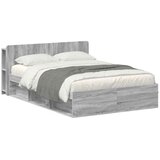  Okvir kreveta s pohranom s uzglavljem Siva Sonoma 140 x 190 cm | shoptok.hr