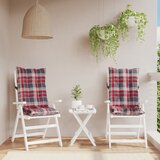  The Living Store Blazina za stol 2 kosa rdeča karirasta oxford tkanina - Blazina Za Stol Z Visokim Naslonjalom, (21487405) | Shoptok.si