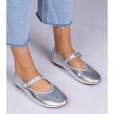 Gemre Silver women's ballet flats with a buckle Mollis | Shoptok.si