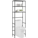  Stalak za pohranu iznad toaleta s 3 razine crni 53x28x169 cm | Eponuda.com