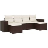 vidaXL 6-dijelni set vrtnih sofa od poliratana s jastucima smeđi | shoptok.hr