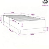  Okvir za krevet s oprugom tamnosivi 90x200 cm od tkanine | shoptok.hr