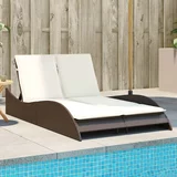  Ležaljka za sunčanje s jastucima smeđa 114x205x73 cm poliratan
