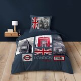 Douceur d intérieur Tamno plava pamučna posteljina za krevet za jednu osobu 140x200 cm City London – | shoptok.hr