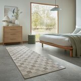 Flair Rugs Zelen pralen tekač iz mešanice bombaža 80x230 cm Muted Checkerboard – | Shoptok.si