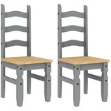 Maison Chic Jedilni stoli - Vzorci stoli 2 kosa Corona sivi 42x47x107 cm trdna borovina A215, (22032063) | Shoptok.si
