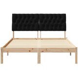 vidaXL Krevetni okvir s tapiciranim uzglavljem Smeđa 160 x 200 cm | shoptok.hr