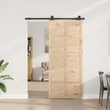  Klizna vrata 80 x 208 cm Masivna borovina Prirodna | shoptok.hr