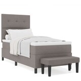  Postelja s škatlastim vzmetenjem z vzmetnico in klopjo taupe 100x200 cm tkanina, (22083127) | Shoptok.si