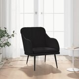  The Living Store Fotelj črn 63x76x80 cm žamet - Naslanjač, (21493678) | Shoptok.si