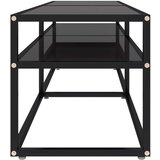 TV ormarić crni 160 x 40 x 40 5 cm od kaljenog stakla | shoptok.hr
