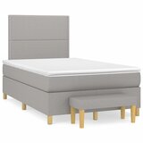 vidaXL Box spring postelja z vzmetnico svetlo siva 120x190 cm blago Cene